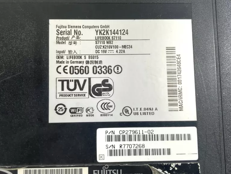 LAPTOP SIEMENS LIFEBOOK S SERIES S7110 WIN 10