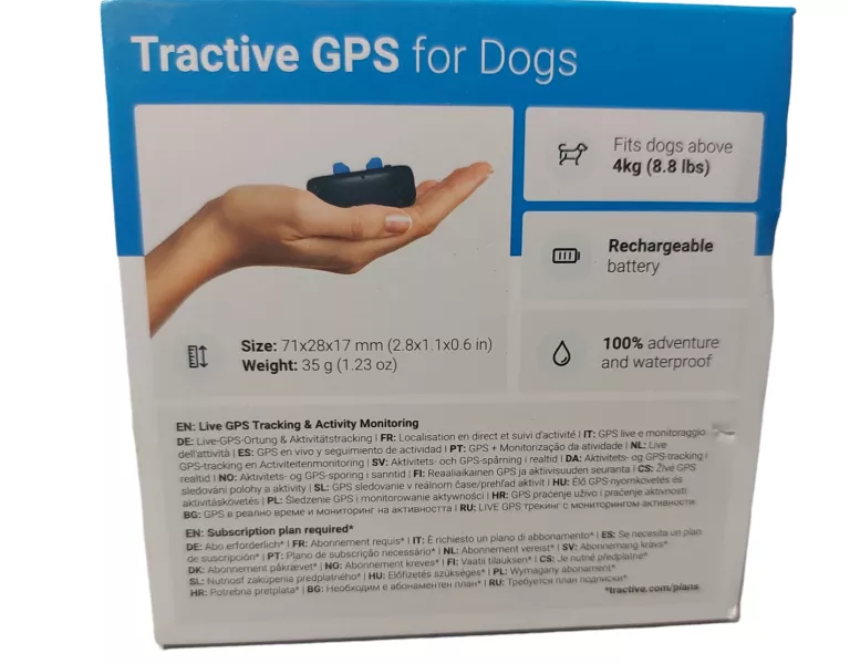 LOKALIZATOR PROSTOKĄTNY TRACTIVE DLA PSA CZARNY