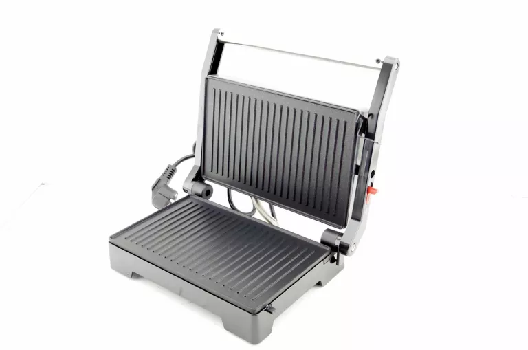 KONTAKTOWY, SKŁADANY GRILL ELEKTRYCZNY ZELMER HAKU SREBRNY SZARY 1000 W