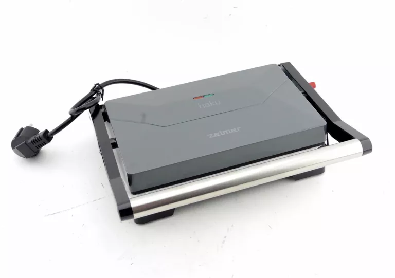 KONTAKTOWY, SKŁADANY GRILL ELEKTRYCZNY ZELMER HAKU SREBRNY SZARY 1000 W