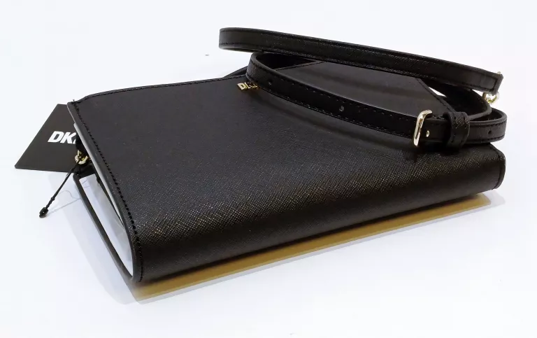 PORTFEL/TOREBKA ZE SKÓRY SAFFIANO MODEL DKNY BRYANT CZARNY