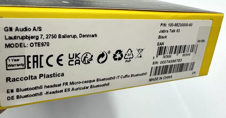 BEZPRZEWODOWY ZESTAW SŁUCHAWKOWY BLUETOOTH 5.1 JABRA TALK 65