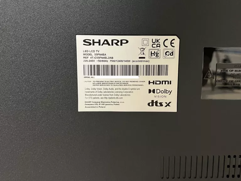 TELEWIZOR SHARP 55FN4EA 55" LED 4K ANDROID TV DOLBY VISION DVB-T2 GW!
