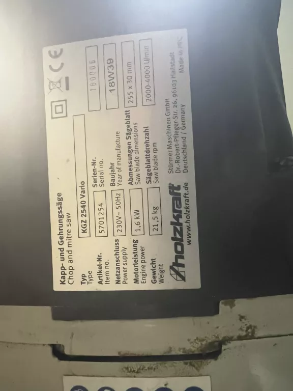 PIŁA UKOŚNICA HOLZKRAFT KGZ 2540