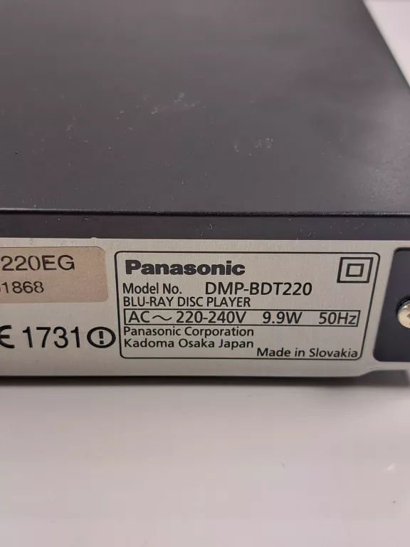 ODTWARZACZ BLU-RAY DVD 3D PANASONIC DMP-BDT220+ ZAS+ PILOT