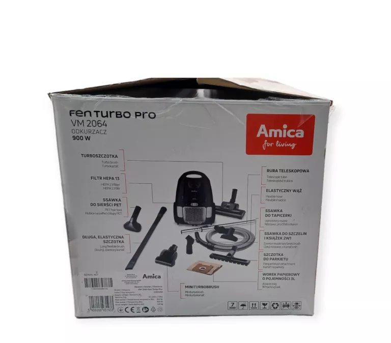 ODKURZACZ WORKOWY AMICA FEN TURBO PRO VM 2064 850W
