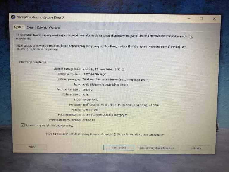 LAPTOP LENOVO IDEAPAD 320 15-IKB 4GB RAM I5 7GEN 1TB HDD