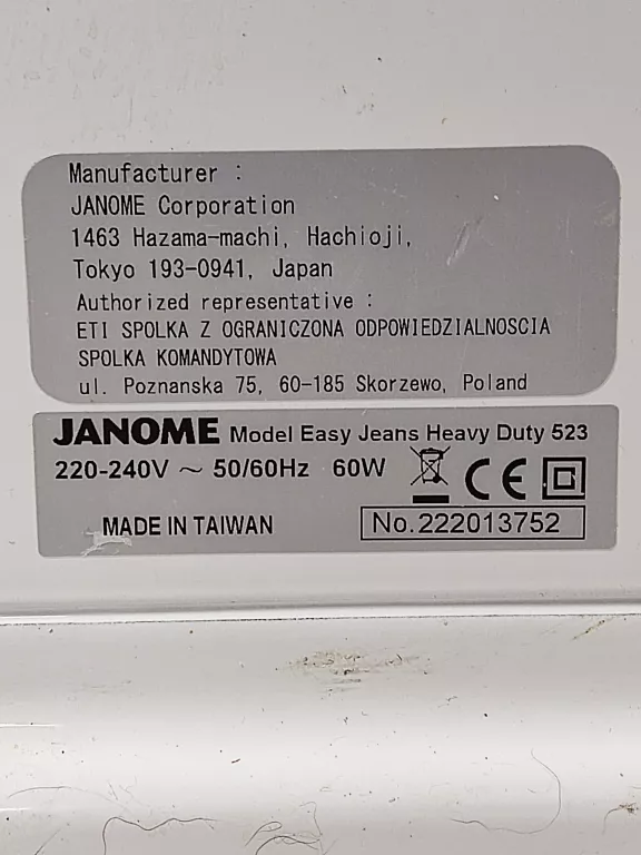 MASZYNA DO SZYCIA JANOME EASY JEANS HEAVY DUTY 523