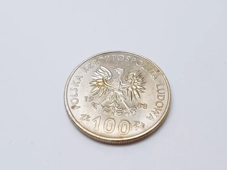 MONETA 100 ZŁOTYCH - 70 ROCZNICA POWSTANIA WIELKOPOLSKIEGO - 1988 ROK