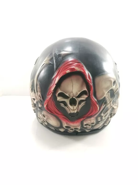 KASK MOTOCYKLOWY PODŚWIETLANY W KRZTAŁCIE CZASZKI