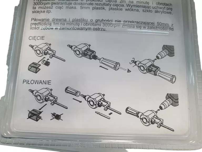 PRZYSTAWKA WIERTARSKA DO CIĘCIA BLACHY + WYRZYNARKA