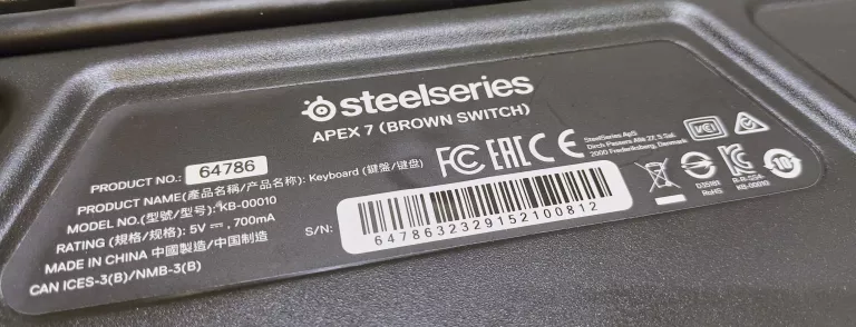 KLAWIATURA STEELSERIES APEX 7 BROWN SWITCH RGB USB