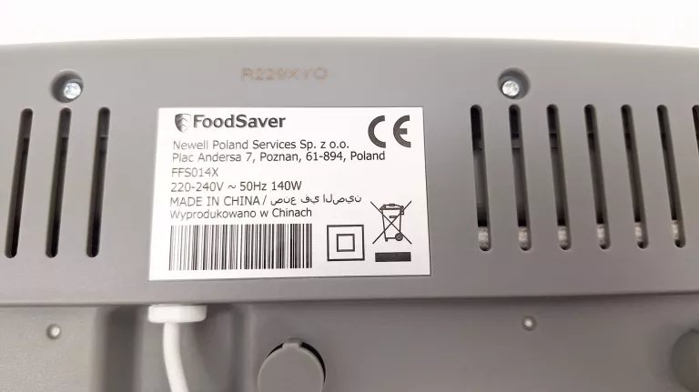 ZGRZEWARKA PRÓŻNIOWA FOODSAVER FFS014X PAKOWARKA PRÓŻNIOWA DO ŻYWNOŚCI