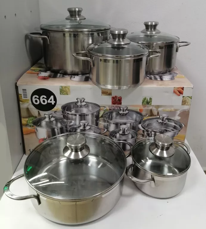 ZESTAW GARNKÓW ZE STALI SZLACHETNEJ LGA TESTED 664