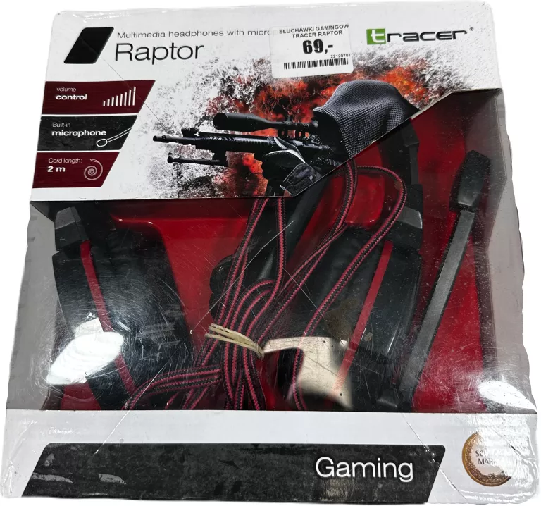 SŁUCHAWKI DLA GRACZA Z MIKROFONEM TRACER RAPTOR