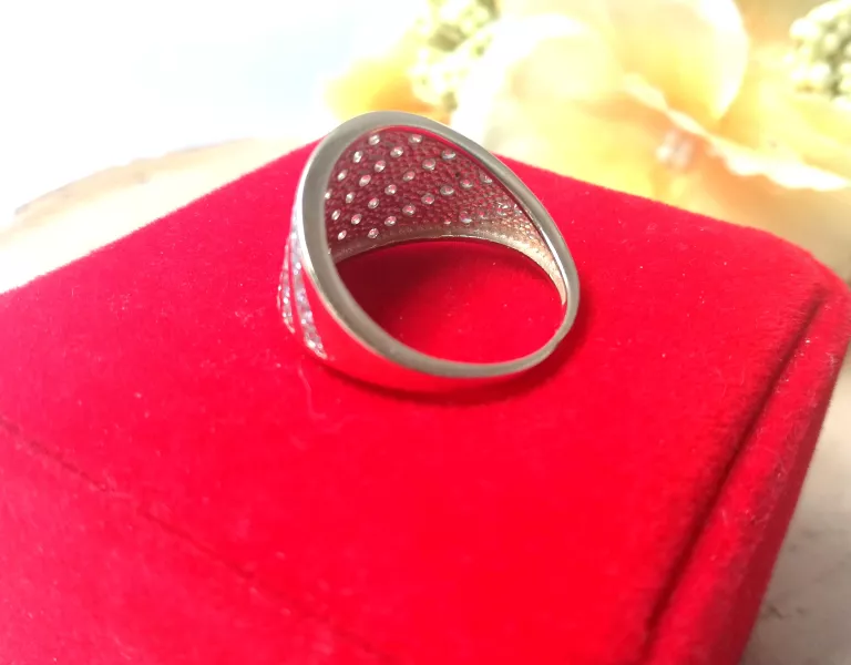 ZŁOTY PIERŚCIONEK SZEROKI RZĘDY CYRKONII 4,22GR 585 R16 J