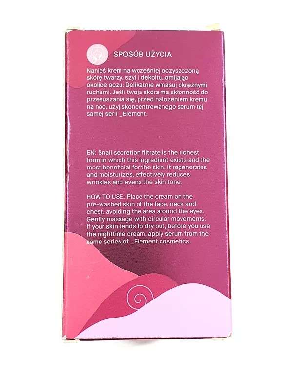 ELEMENT KREM NA NOC DO TWARZY FILTRAT ŚLUZU ŚLIMAKA + RETINOL