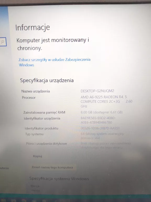 LAPTOP LENOVO IDEAPAD S145-15AST | AMD A6-9225 | 8GB | 256 SSD |