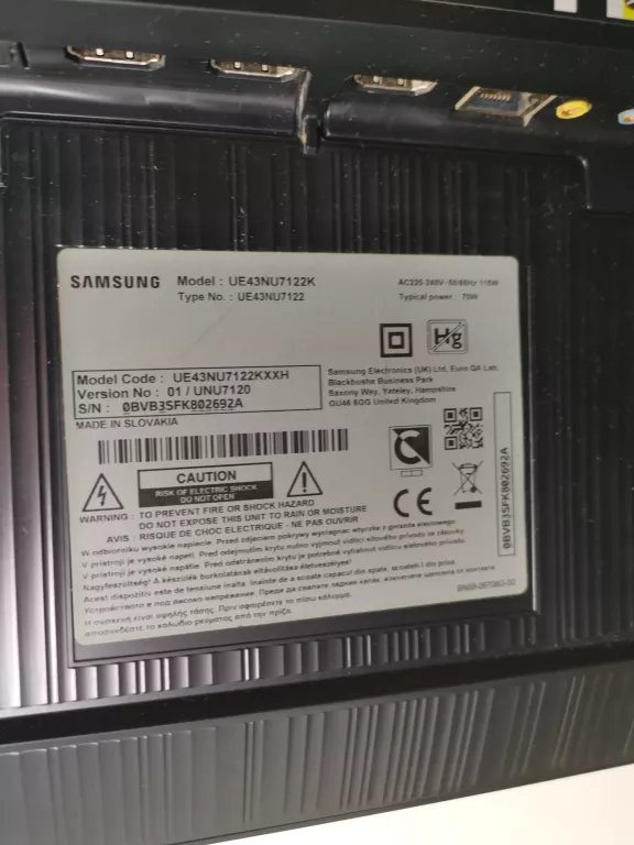 TELEWIZOR SAMSUNG UE43NU7122KXXH #OPIS