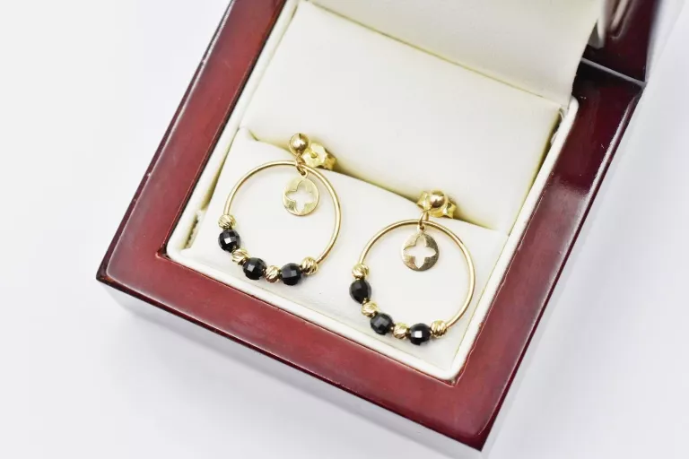 WYJĄTKOWE ZŁOTE KOLCZYKI PRÓBY 585 2,34G SZTYFT 2,20CM