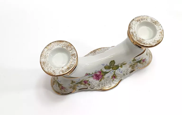 PORCELANOWY ŚWIECZNIK NA 2 MIEJSCA - CHODZIEŻ