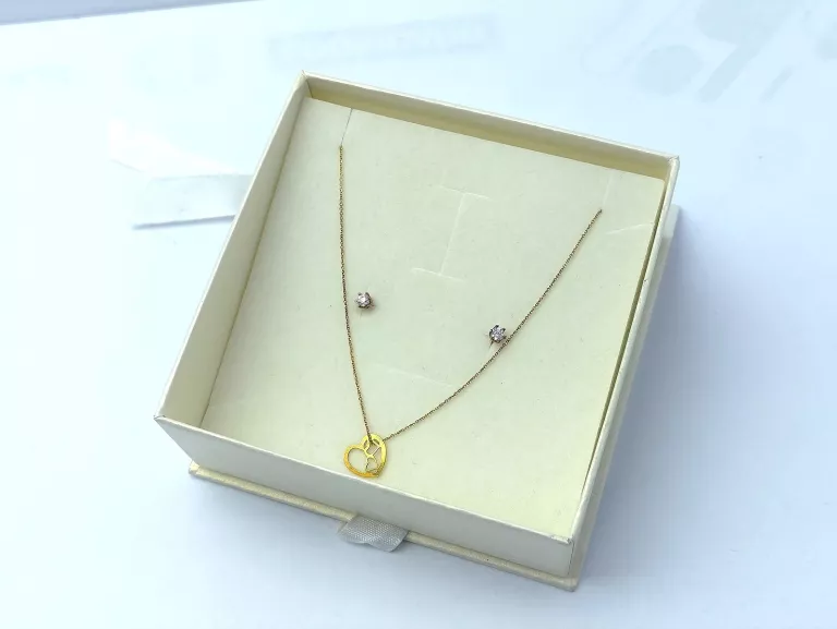 ZŁOTY KOMPLET ŁAŃCUSZEK Z KOLCZYKAMI 1,36G 44CM 333
