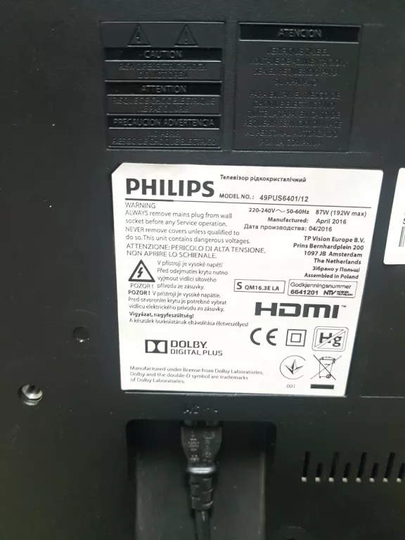 TELEWIZOR PHILIPS 49PUS6401/12