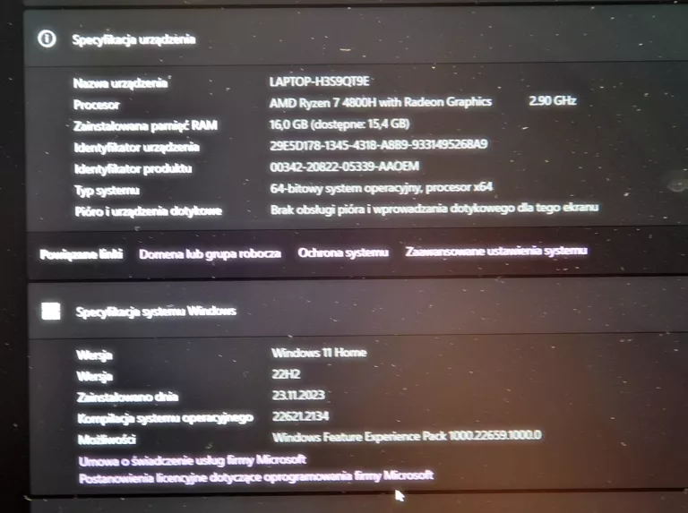 LAPTOP ASUS ROG STRIX G15 G513IC-HN004W
