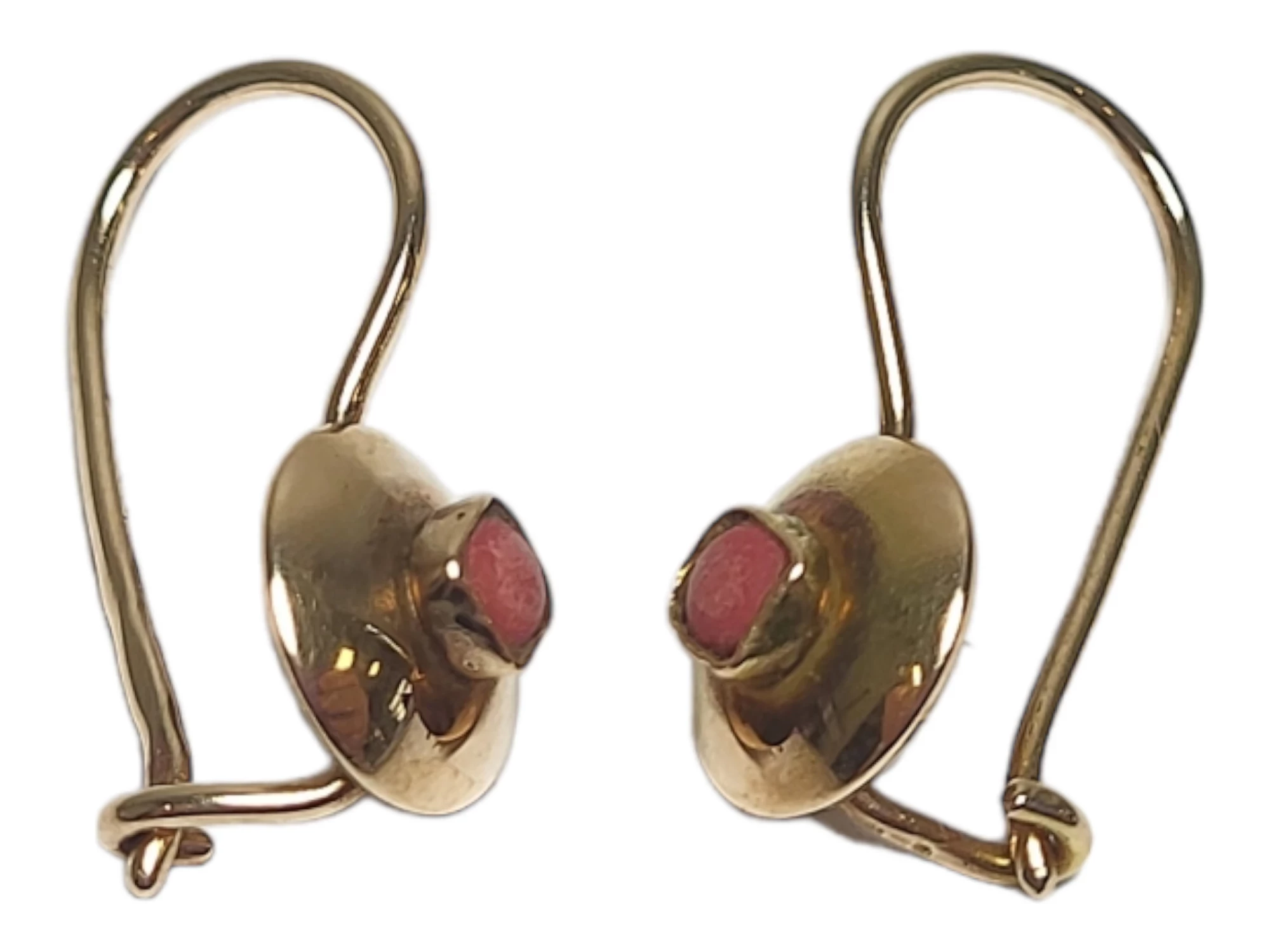 sliczne-zlote-kolczyki-z-koralem-179g-585-stan-uzywany