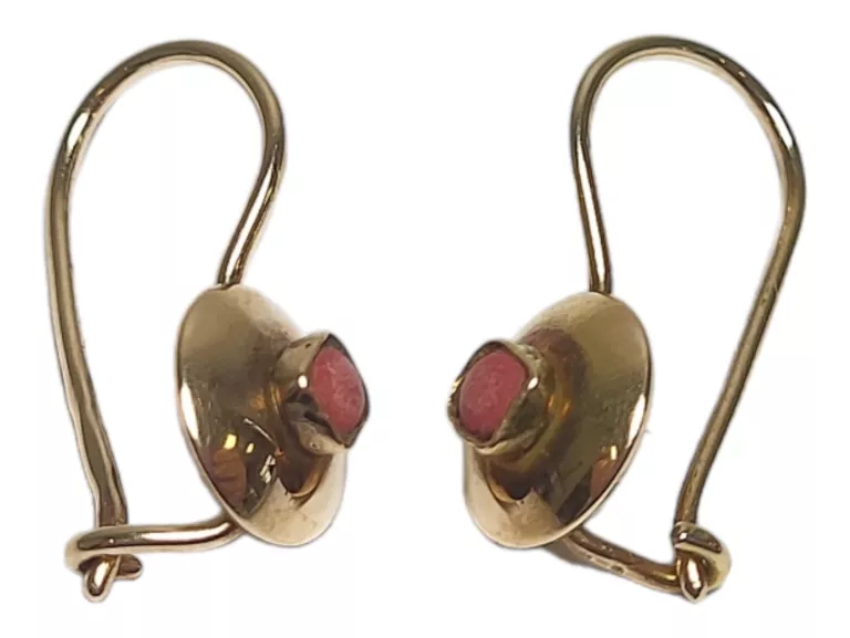 sliczne-zlote-kolczyki-z-koralem-179g-585-stan-uzywany