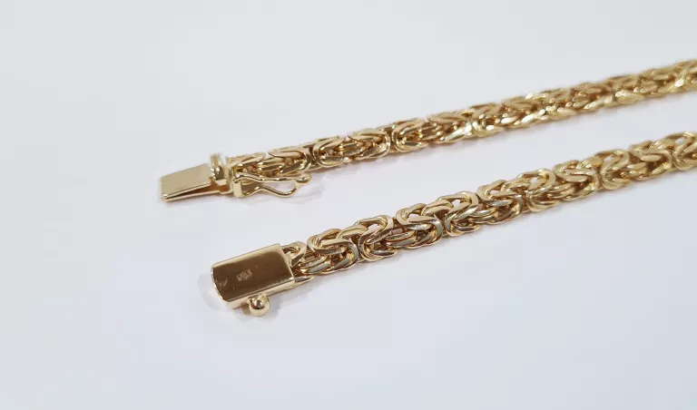 recznie-robiony-zloty-lancuszek-splot-krolewski-plaski-585-6123g-dlugosc-calkowita-60