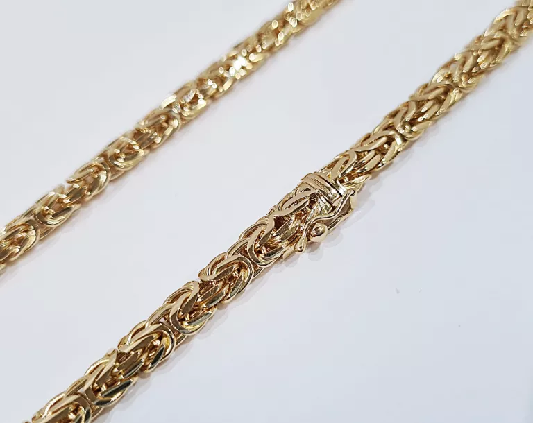recznie-robiony-zloty-lancuszek-splot-krolewski-plaski-585-6123g-material-17128-2
