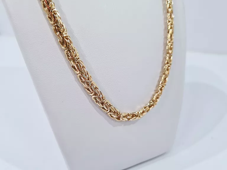 recznie-robiony-zloty-lancuszek-splot-krolewski-plaski-585-6123g-stan-11323-2