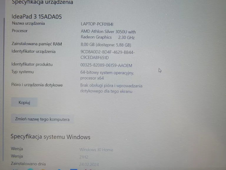laptop-lenovo-ideapad-3-15ada05-stan-uzywany