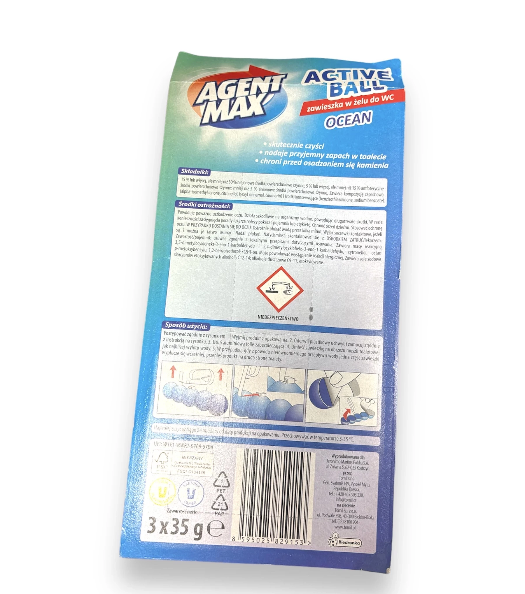 kostka-do-wc-agent-max-active-ball-ocean-3x35g-stan-powystawowy
