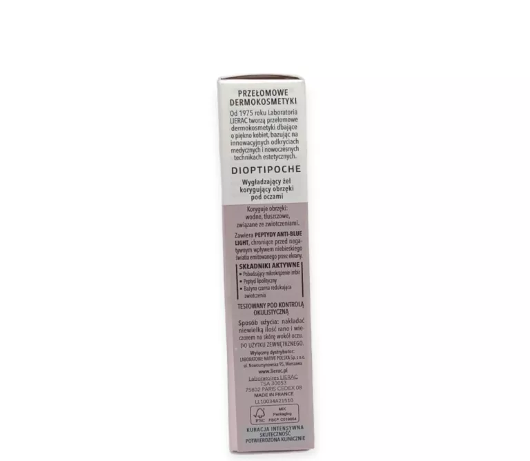 LIERAC DIOPTIPOCHE ŻEL POD OCZAMI KORYGUJĄCY OBRZĘKI WYGŁADZAJĄCY 15ML