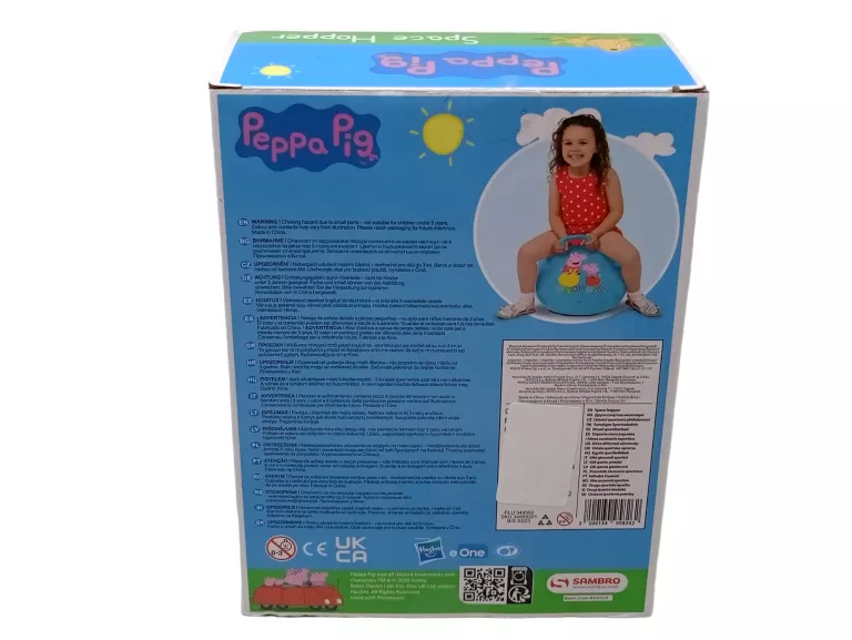 ŚWINKA PEPPA PIŁKA DO SKAKANIA Z UCHWYTEM 50 CM