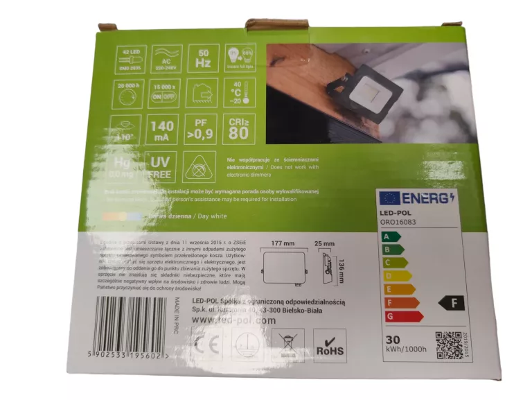 NAŚWIETLACZ LED ORO DIODO-3-W-G-DW