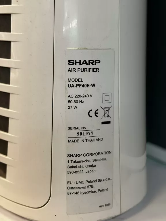 OCZYSZCZACZ POWIETRZA SHARP UA-PF40E-W