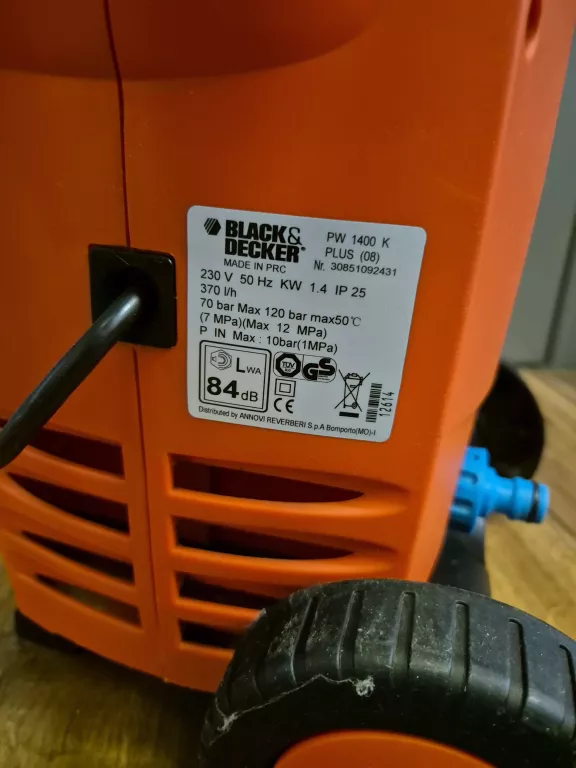 MYJKA CISNIENIOWA BLACK&DECKER PW 1400 K