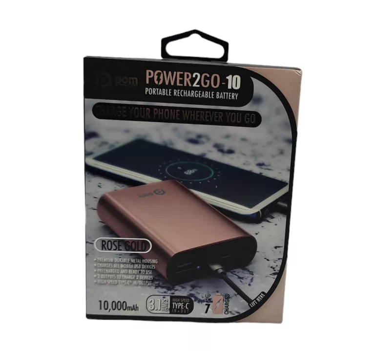 POM POWER2GO-10 10000MAH 3.1AMPS POWERBANK