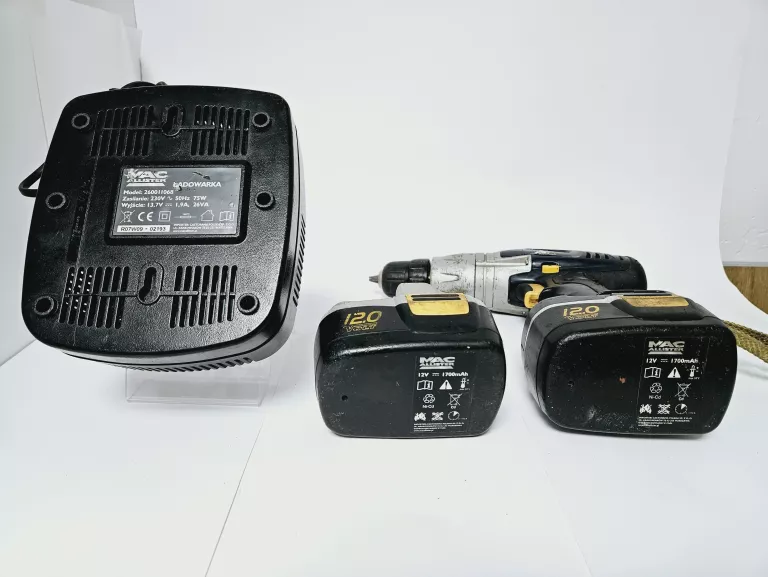 WKRETARKA MACALLISTER MAC 12V + 2X AKU + ŁAD + WALIZKA