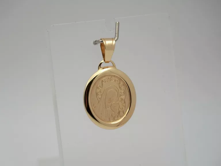 ZŁOTA ZAWIESZKA MEDALIK Z MATKĄ BOSKĄ - 585 14K 0,90G