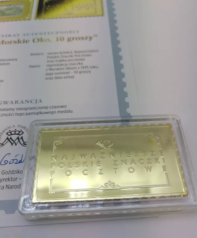 MEDAL NAJWAZNIEJSZE POLSKIE ZNACZKI POCZTOWE 10GR MORSKIE OKO