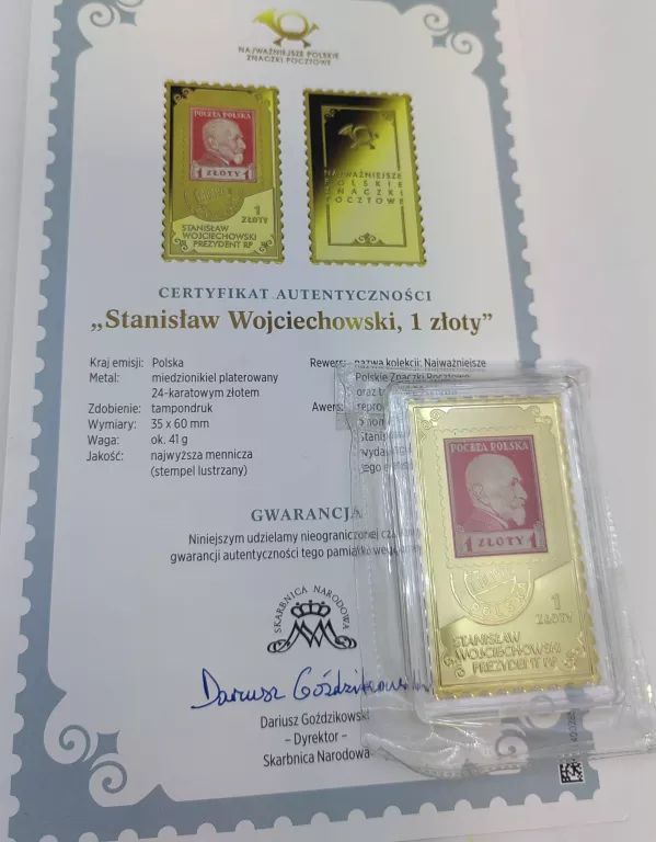 MEDAL NAJWAZNIEJSZE POLSKIE ZNACZKI POCZTOWE STAŃSŁAW WOJCIECHOWSKI