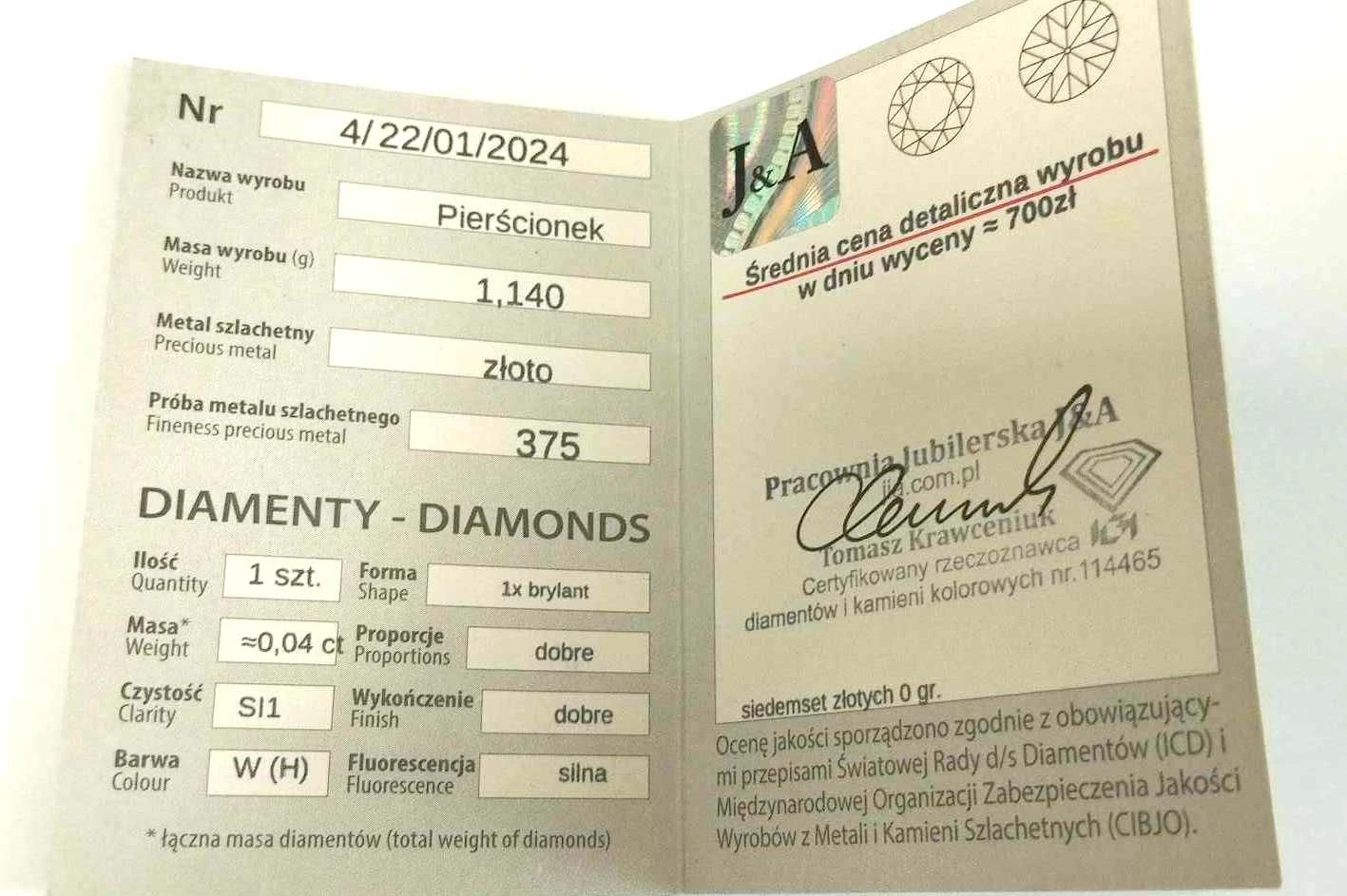 pierscionek-z-zoltego-zlota-z-brylantem-111gr-375-ean-gtin-5903772022032