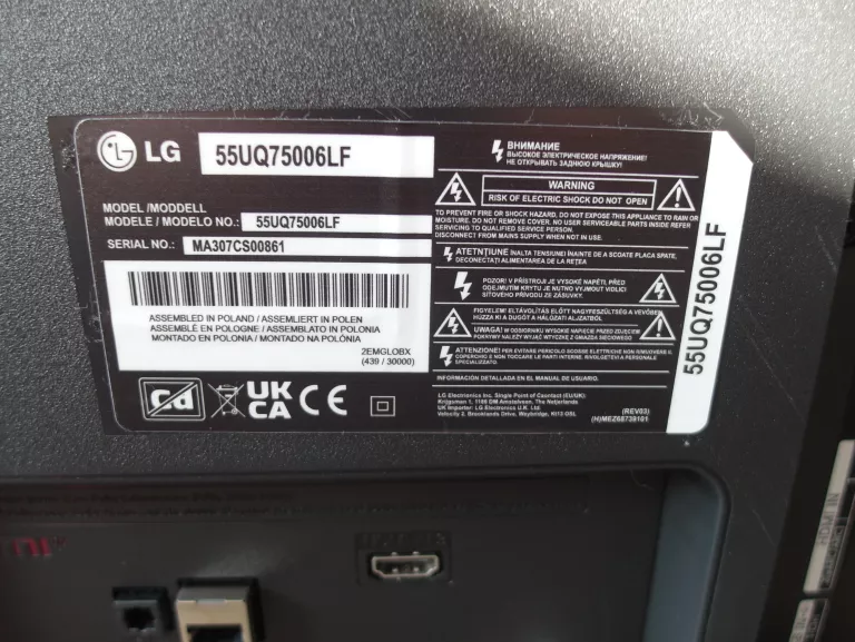TELEWIZOR LG LG 55UQ75006LF