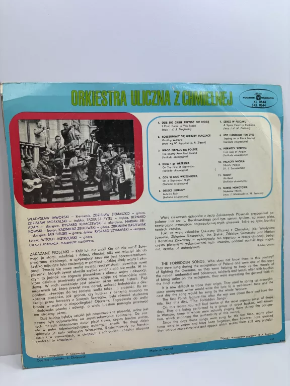 VINYL ORKIESTRA ULICZNA Z CHMIELNEJ - ZAKAZANE PIOSENK