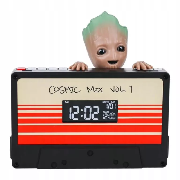 ZEGAR BUDZIK KASETA STAR-LORD MIXTAPE GROOT STRAŻNICY GALAKTYKI - MARVEL