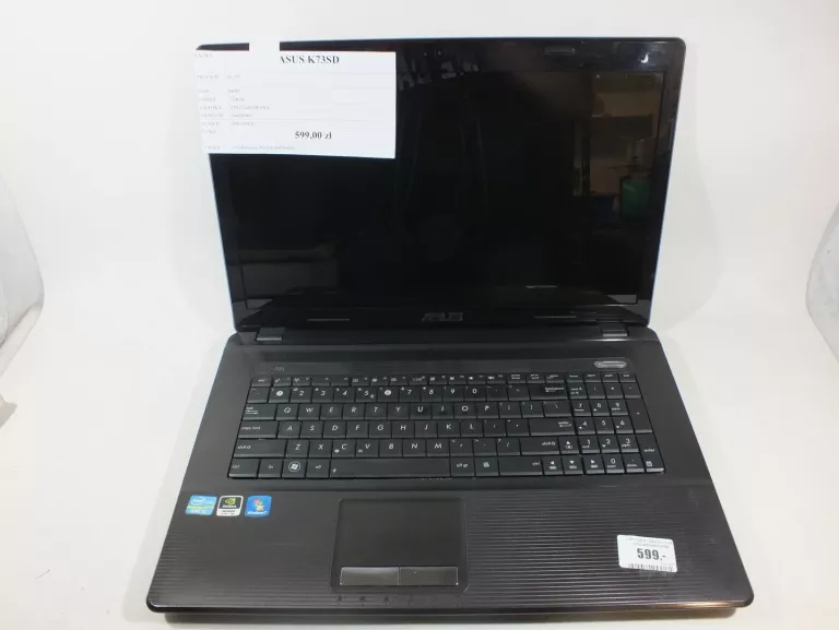 LAPTOP K73SD I5 + LAD USZKODZONE WEJŚCIE ŁADOWANIA